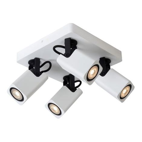 Plafonnier spots Lucide ROAX 4xGU10 5W 3000K blanc/noir (1/4)