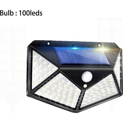 (100 LED) NOUVEAU Lampe solaire LED extérieure étanche 20 000 lm, applique murale ultra-lumineuse avec détecteur de mouvement et télécommande, éclairage de jardin et de rue (1/5)