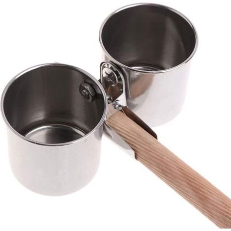 Mangeoire oiseau acier inoxydable avec pince pour perroquet, perruche, cacatoès et calopsitte, 4,72 x 2,36 x 2,36 pouces, 80g (1/2)