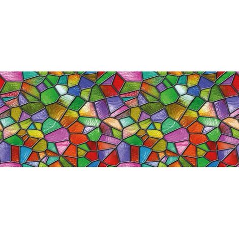 Pellicola per finestre effetto vetro colorato - Adesivo per finestre e porte della doccia - 58 x 120 cm (1/5)