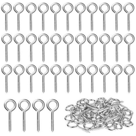 Piton à visser M3 en acier inoxydable 304 – Lot de 40 pièces – Longueur 40mm – Charge sécurisée jusqu\'à 8kg – Pour fixation et accroche (1/5)