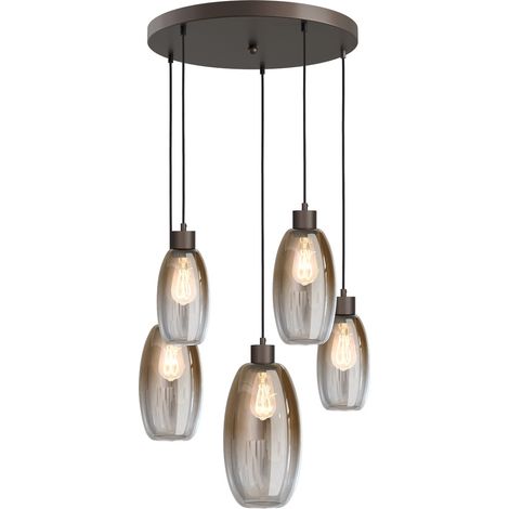 Lampe pendante Vide Olive avec 5 verres - cacao - Ø50cm - 2432-15-50-5-02-221 (1/2)
