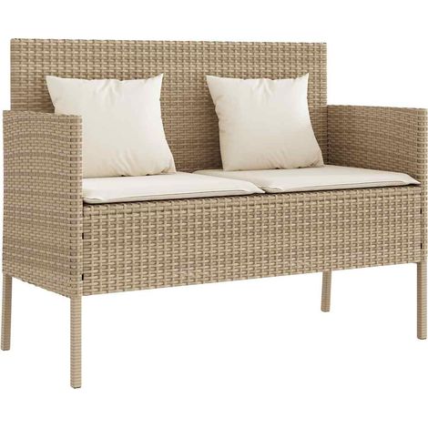 Maison Exclusive - Panca da Giardino con Cuscini Beige in Polyrattan