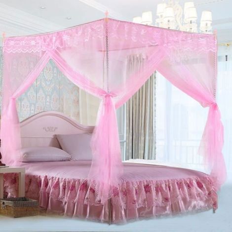 Rideau de Lit Moustiquaire 3 Ouvertures Latérales Princesse Luxueuse Literie Lit Rideau Auvent Filet (S) deco moustiquaire (1/4)