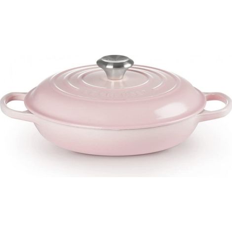 LE CREUSET Signature SH.Casserole/Braiser 26cm Shell Pink SS Knob