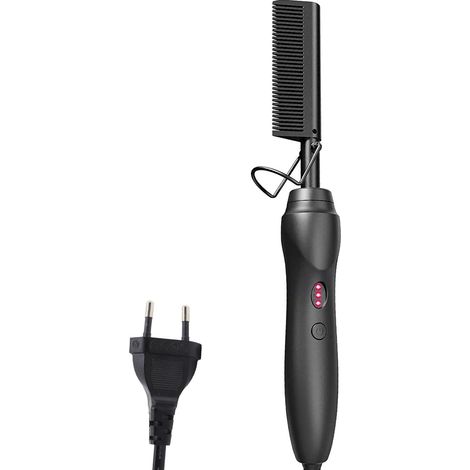 Peigne à lisser électrique portable, anti-brûlure, pour cheveux mouillés ou secs, idéal pour une utilisation en toute sécurité