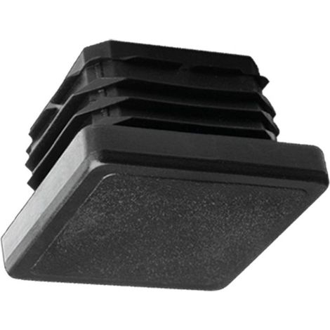 Sachet de 50 talons carrés en plastique noir 40x40mm