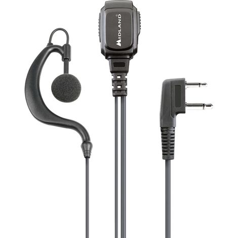 Midland MA21 L Pro Auriculares Alámbrico gancho de oreja Llamadas/Música Negro