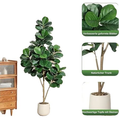 Plantas artificiales, diseño realista, decoración versátil para interiores, 180 cm (1/2)