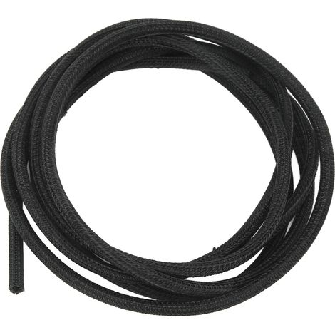 Schwarzer, 5 mm dicker Schutzschlauch für Kabel, hitzebeständig, selbstaufrollend, mit Drahtgeflecht für Boote und Wohnmobile, 3 m lang. (1/5)