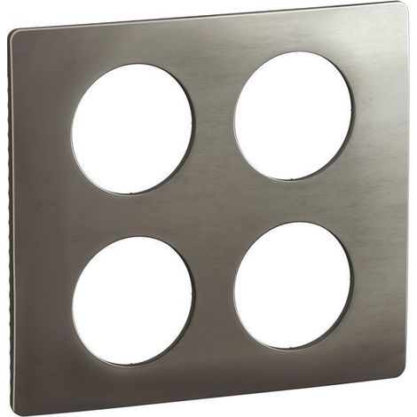 Plaque de finition Céliane 2x2 postes - Acier Satiné (CP1809) (1/2)