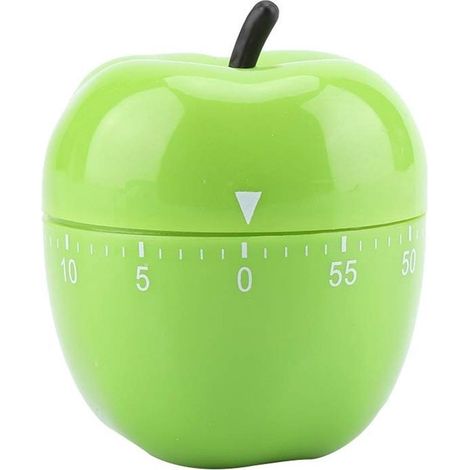 Grüner mechanischer Küchentimer – Bis zu 60 Minuten – Niedliche Apfelform – Langlebig und batterielos (1/5)