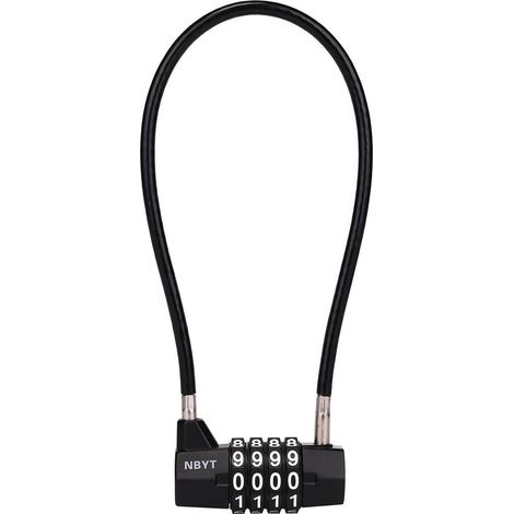 Cadenas à combinaison câble d'acier 28cm 5mm pour casiers, armoires, clôtures