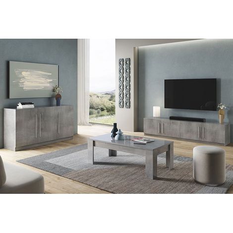 CLARK - Ensemble Salon Effet Marbre Meuble TV + Buffet + Table Basse (1/5)