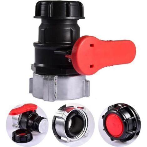 75mm DN50 Ton IBC Water Tank Ball Valve, Acid and Alkali Resistant Garden Irrigation Water Tank Adapter (60mm Coarse Outlet Thread) (1/4)