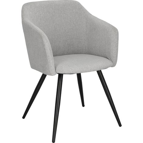 Chaise rembourrée grise Molto avec accoudoirs (1/4)