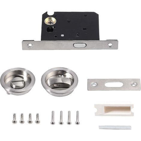 Serrure à mortaiser pour porte coulissante à triple levier mécanisme de sécurité en pour portes intérieures et Zinc Argent Chromé (1/3)