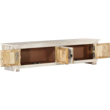 Maison Exclusive - TV-Schrank Weiß 140x30x35 cm Massivholz Mango