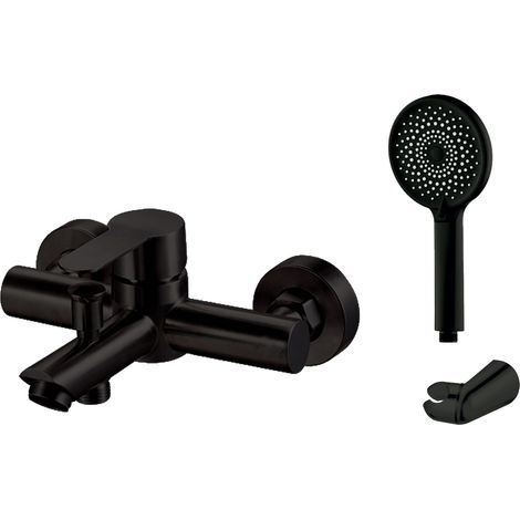 Conjunto de Bañera Modelo IONY-AC Fabricado en Acero 304 Monomando Acabado en Negro (1/2)