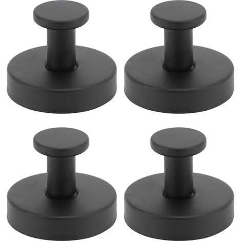 Ganci a ventosa in acciaio inox, set da 4, portasciugamani resistenti all'acqua per bagno e cucina, neri. (1/5)