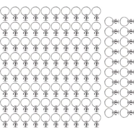 Lot de 100 rivets à tête ronde argentés, anneaux de traction double cercle, en cuivre, sans bavures, pour coque de téléphone, 8 mm (1/5)
