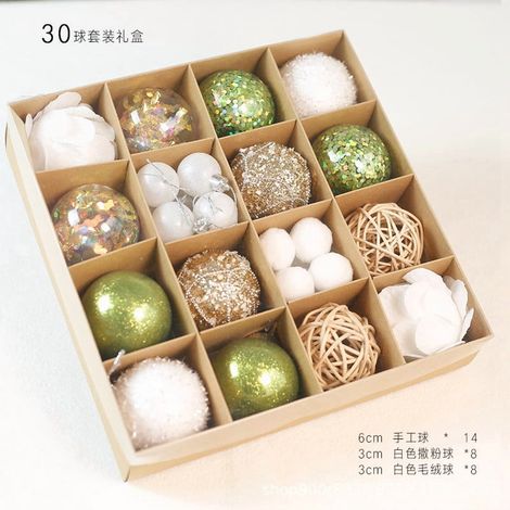 Boule De Noel - Boules Decoratives Pour Arbre De Noel - En Plastique Shatterproof - Diamètre 6 cm Et 3 cm - Lot De 30 Pièces (1/3)