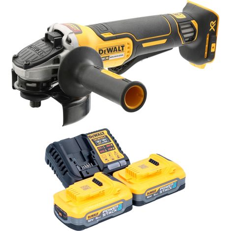 Amoladora angular a batería DeWalt DCG 406 H2 18 V 125 mm sin escobillas + 2 baterías Powerstack de 5,0 Ah + cargador (1/4)