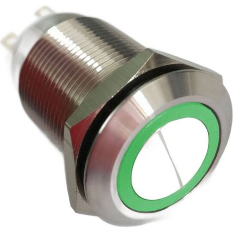 Pulsador antivandálico, verde, 2A, 250V