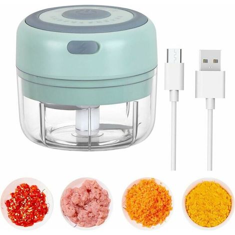 Mini Hachoir Electrique,100ML Hachoir a Viande sans Fil Puissant,3.7V Mixeur Portable Mini Blenders Avec 1 Lames MéLangeur,Pour Noix/Oignons/Fruits/Carotte/Aliments Pour Bébés