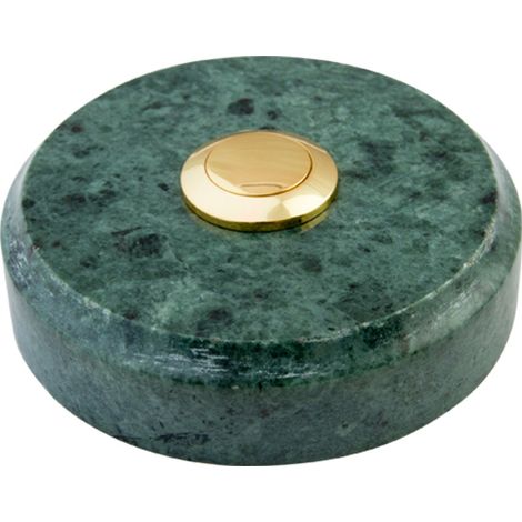 Sonnette Cadix filaire marbre vert bouton laiton