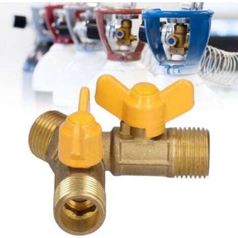 Valvola a sfera a 3 vie per gas combustibile, filettatura maschio G1/2, raccordo interruttore gas naturale per apparecchi a gas combustibile.