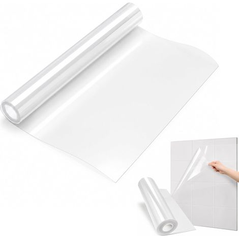 Film Transparent Electrostatique Non Adhesif,Film Autocollant de Protection Murale Mur,Film Protection Imperméable Résistant à l'huile,Adsorption électrostatique,Papier Adhesif pour Meuble. (1/5)