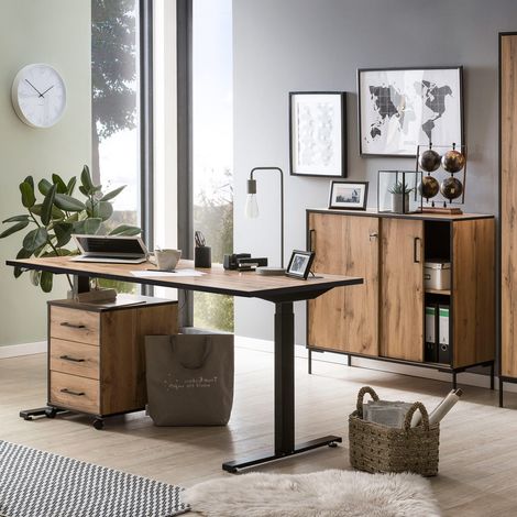 Arbeitszimmer Komplett Set FALUN-80 in Eiche Landhaus Nb. (1/5)