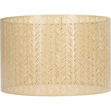 Jeffergarden Abat-jour tambour E27 E14, Clip en forme de feuille de sapin, couvercle d'abat-jour décoratif en métal ajouré pour lampe de plafond murale de Table, or-DOU