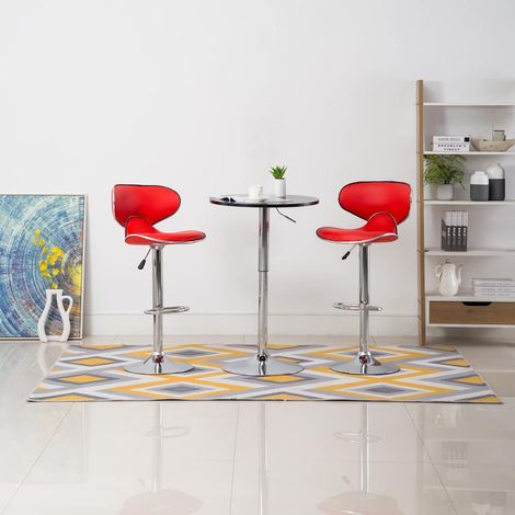 vidaXL Tabourets de bar 2 pcs rouge similicuir (1/5)