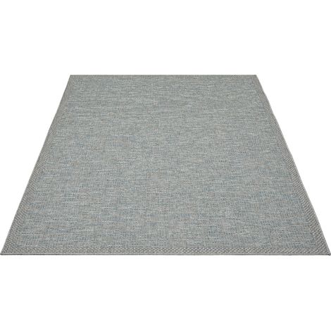 FLOORNOVO In- & Outdoor Teppich Türkis Fischgrätmuster - 200 x 140 cm - Flachgewebe für Garten Balkon Terrasse und Innenbereich - Robust & Pflegeleicht - einsetzbar im Innen- und Außenbereich (1/2)