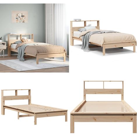 vidaXL Lit bibliothèque sans matelas 100x200 cm bois massif de pin