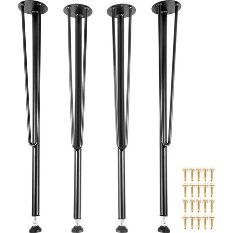 VEVOR Gambe da Tavolo in Metallo a Forcina Gambe da Scrivania da 28 Pollici Set di 4 Gambe da Panca per Carichi Pesanti Gambe per Mobili in Metallo a 3 Aste Gambe