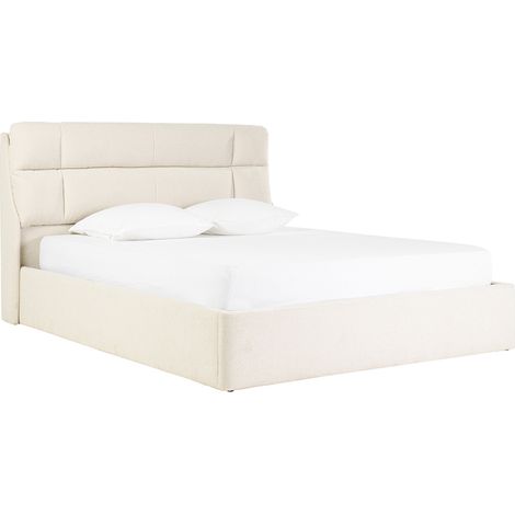 Doppelbett in Textilbezug beige HONO 160x200 cm (1/5)