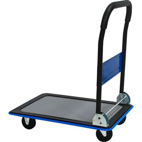Carro plataforma plegable de acero azul, 150 kg, ruedas giratorias 360°, MODENUIT (1/4)