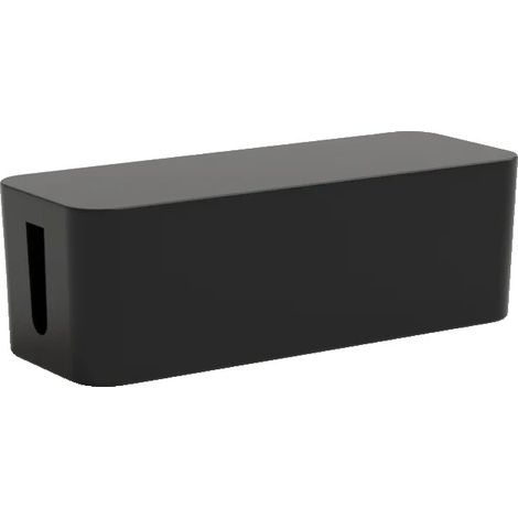 Caja organizadora de cables, con protección contra el polvo, 32 x 13,5 x 12,5 cm, color negro. (1/2)