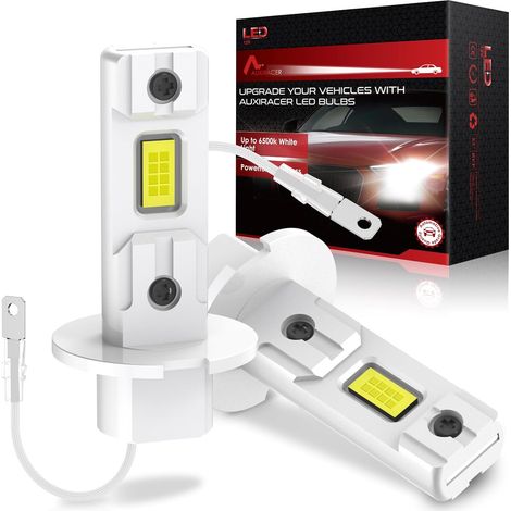 Ampoule H3 LED, 6500K Blanc 35000LM 600% Lumineuse Ampoule LED H3 pour Phare Voiture et Moto, 1:1 Taille, Plug and Play, 2 Pièces (1/5)