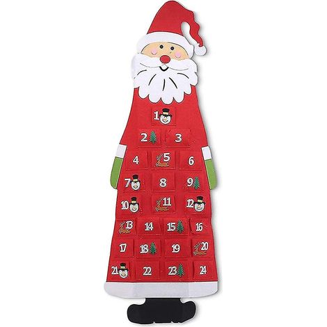Calendrier de l'Avent de Noël en feutrine, avec 24 pochettes, idéal pour décorer votre intérieur pendant les fêtes. (1/5)