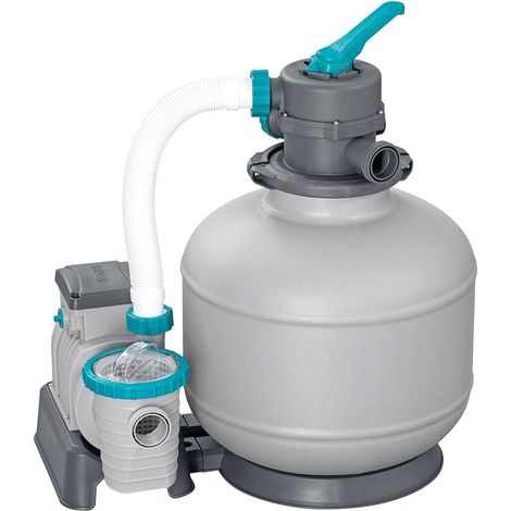 TrAdE Shop Traesio - Pompa Sistema Di Filtraggio A Sabbia Con Timer Manometro 8.327l/h Piscine Fuori Terra 58499 - (1/5)