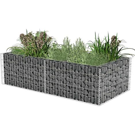 Vidaxl – Jardinière à gabion acier galvanisé 180 x 90 x 50 cm – Grande capacité de charge 1400 kg/m³ – Soudé pour stabilité accrue