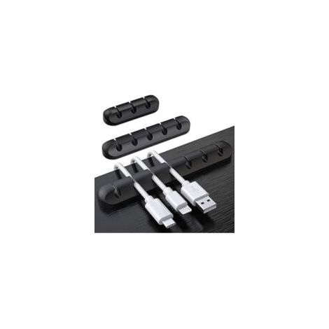 Clips para cables de escritorio, juego de 3, organizador de cables, gestión de cables, organizador de cables para cargador USB/ratón/auriculares/ordenador. - Crezuo