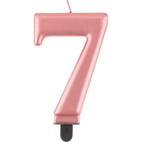 Candela numero 7, oro rosa, 8 cm, 1 pz. (1/2)
