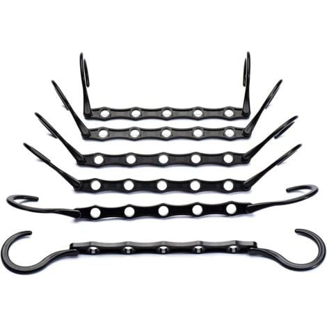 Set mit 10 Magischen Kleiderbügeln, Organizer in Schwarz, 38 cm, Kleiderbügel für Garderobe, Aufbewahrung für Kleidung, Platzsparend im Schrank