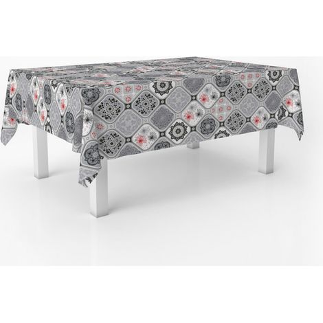 Nappe Toile cirée Lavable rectangulaire 260x140 cm Jucar Gris (1/5)