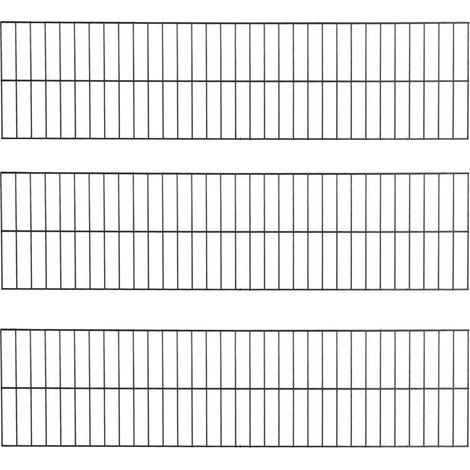 Gartenzaun Zaunelemente Doppelstabmattenzaun 3er Set RAL 7016 Zaun Gartenzaun